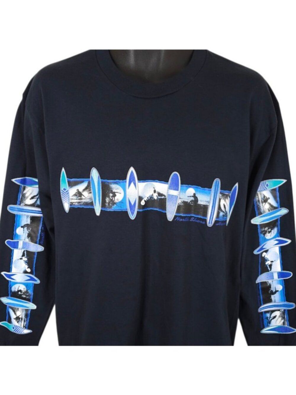 North Shore Surfing T Shirt Mens Size Large Blue Hawaii Travel Destination Tee
